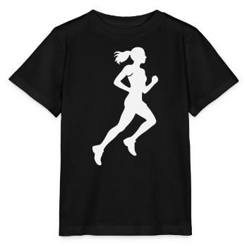 Laufende Silhouette – Athletische Frau - Stanley/Stella Kinder T-Shirt MINI CREATOR  - Schwarz - Vorne - Mikhail (115cm)