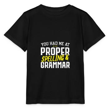Ils m’ont eu à l’orthographe et Grammati - T-shirt bio MINI CREATOR Stanley/Stella Enfant - noir - Devant - Mikhail (115cm)