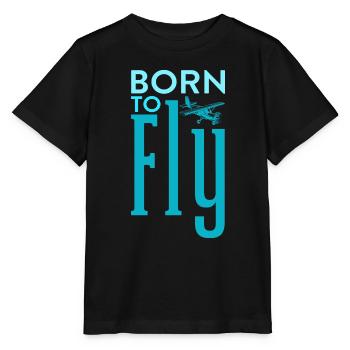 Né pour pilote d’aviation - T-shirt bio MINI CREATOR Stanley/Stella Enfant - noir - Devant - Mikhail (115cm)