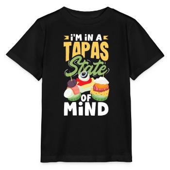 Conception de tapas pour un amateur de cuisine espagnole avec - T-shirt bio MINI CREATOR Stanley/Stella Enfant - noir - Devant - Mikhail (115cm)