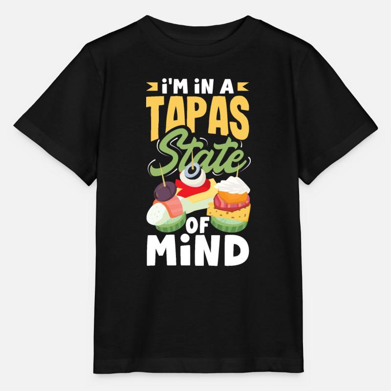 Conception de tapas pour un amateur de cuisine espagnole avec - T-shirt bio MINI CREATOR Stanley/Stella Enfant - noir