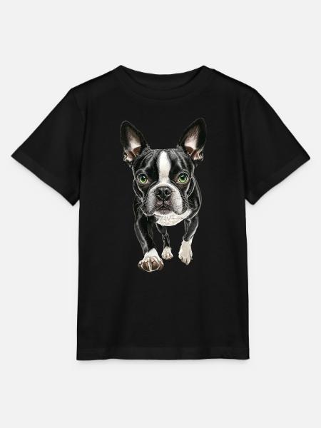 Boston Terrier - Stanley/Stella Kinder T-Shirt MINI CREATOR  - Schwarz