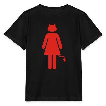 Devil Woman - Stanley/Stella Kinder T-Shirt MINI CREATOR  - Schwarz - Vorne - Mikhail (115cm)