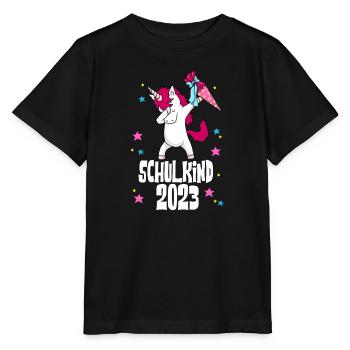 Licorne 2023 Licorne Premier jour d’inscription à l’école - T-shirt bio MINI CREATOR Stanley/Stella Enfant - noir - Devant - Mikhail (115cm)