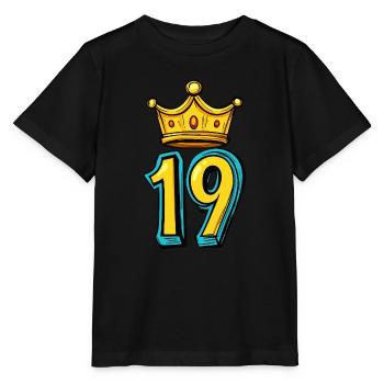 19 Couronne de chiffres - T-shirt bio MINI CREATOR Stanley/Stella Enfant - noir - Devant - Mikhail (115cm)