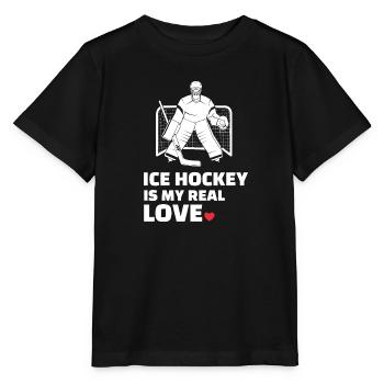I love ice hockey - Stanley/Stella MINI CREATOR Kids’ T-Shirt - black - Front - Mikhail (115cm)