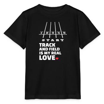 J’adore l’athlétisme - T-shirt bio MINI CREATOR Stanley/Stella Enfant - noir - Devant - Mikhail (115cm)