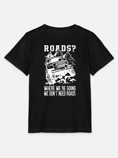 We Don't Need Roads Jeep - Stanley/Stella T-shirt MINI CREATOR til børn - sort