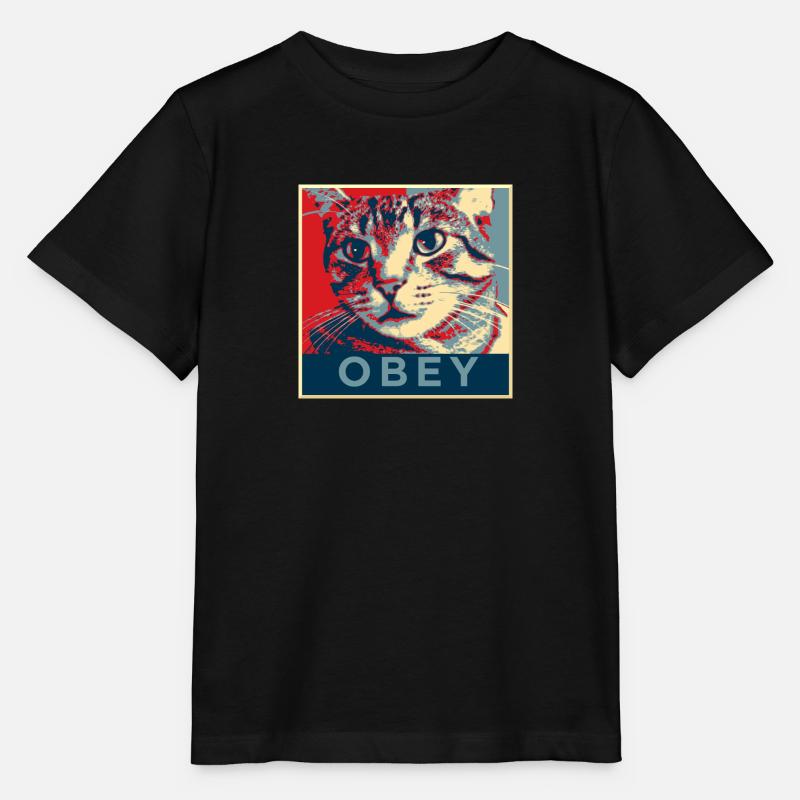 Obéissez le chat! - T-shirt bio MINI CREATOR Stanley/Stella Enfant - noir