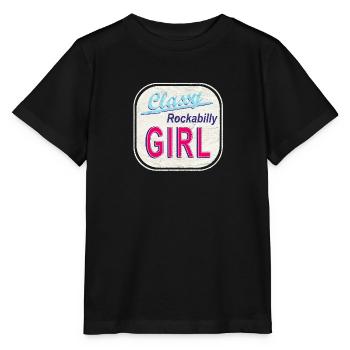 Classy Rockabilly Girl Vintage Logo - Stanley/Stella Kinder T-Shirt MINI CREATOR  - Schwarz - Vorne - Mikhail (115cm)