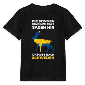 Ich Muss Nach Schweden Flagge Schweden - Stanley/Stella Kinder T-Shirt MINI CREATOR  - Schwarz - Vorne - Mikhail (115cm)