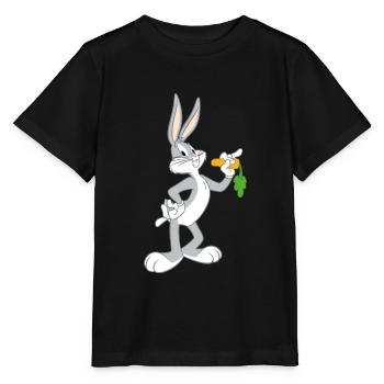 Looney Tunes Bugs Bunny Pose Carrot - Stanley/Stella MINI CREATOR Kids’ T-Shirt - black - Front - Mikhail (115cm)