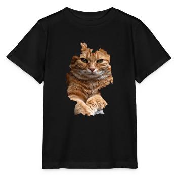 Chat, Chats - T-shirt bio MINI CREATOR Stanley/Stella Enfant - noir - Devant - Mikhail (115cm)