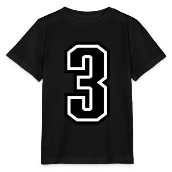 3 - Numéro 3 - Numéro de maillot bicolore changement de couleur - T-shirt bio MINI CREATOR Stanley/Stella Enfant - noir - Devant - Mikhail (115cm)