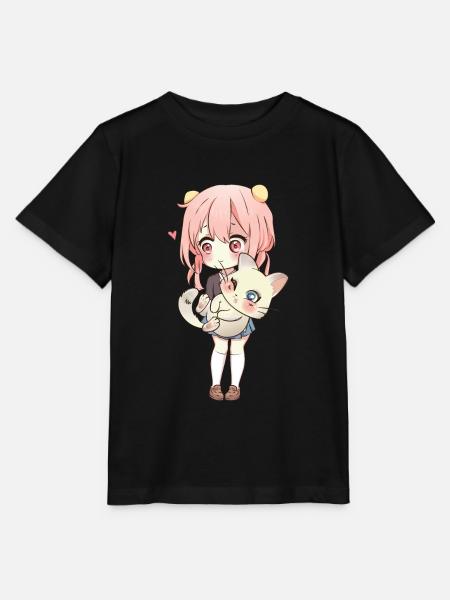 Anime und Katzen für Teen Manga kawaii Grafik - Stanley/Stella Kinder T-Shirt MINI CREATOR  - Schwarz