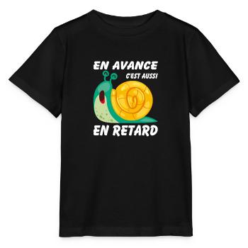 En avance c'est aussi en retard - T-shirt bio MINI CREATOR Stanley/Stella Enfant - noir - Devant - Mikhail (115cm)