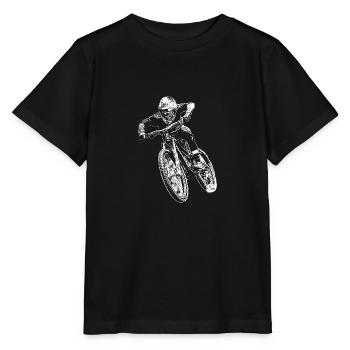 Mountain Biker / MTB Downhill Fahrrad geschenk - Stanley/Stella Kinder T-Shirt MINI CREATOR  - Schwarz - Vorne - Mikhail (115cm)