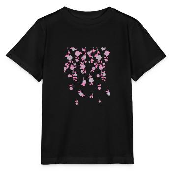 Fleurs, aquarelle, peinture, aquarelle, rose - T-shirt bio MINI CREATOR Stanley/Stella Enfant - noir - Devant - Mikhail (115cm)