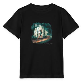 La course à pied est ma thérapie – Courir dans la nature - T-shirt bio MINI CREATOR Stanley/Stella Enfant - noir - Devant - Mikhail (115cm)