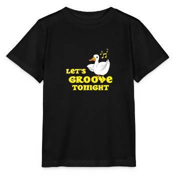 Duck dancing saying Let's groove tonight - Stanley/Stella MINI CREATOR Kids’ T-Shirt - black - Front - Mikhail (115cm)