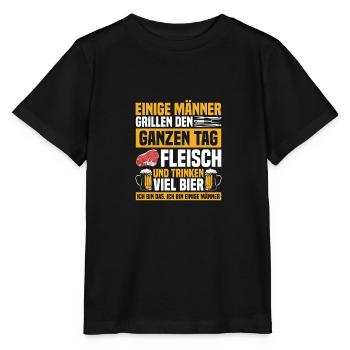 Einige Männer Grillsaison Barbecue BBQ Grillen - Stanley/Stella Kinder T-Shirt MINI CREATOR  - Schwarz - Vorne - Mikhail (115cm)