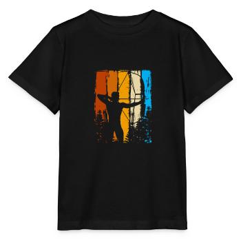 Pfeil und Bogen Bogenschießen Bogenschütze - Stanley/Stella Kinder T-Shirt MINI CREATOR  - Schwarz - Vorne - Mikhail (115cm)