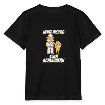 Richtig einen schleudern Bienen Imker Imkerei - Stanley/Stella Kinder T-Shirt MINI CREATOR  - Schwarz - Vorne - Mikhail (115cm)