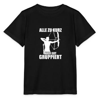 Gut gruppiert Bogen Bogenschießen Bogenschütze - Stanley/Stella Kinder T-Shirt MINI CREATOR  - Schwarz - Vorne - Mikhail (115cm)