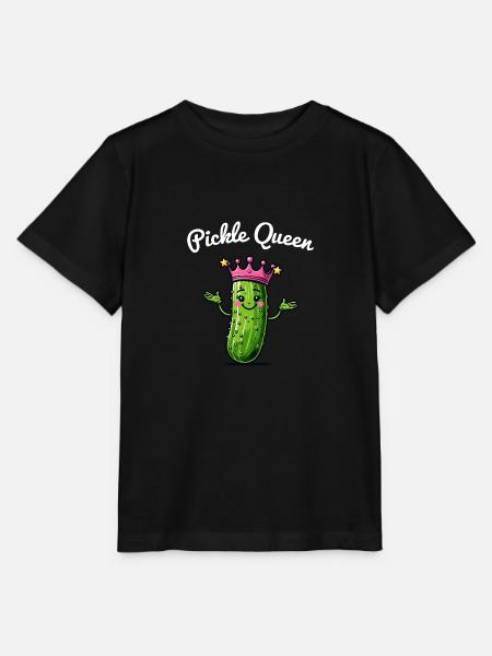 Lustige Gurke Pickle Queen Gurkenliebhaber - Stanley/Stella T-shirt MINI CREATOR til børn - sort