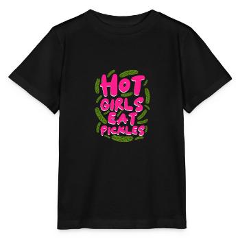 Les filles chaudes mangent des cornichons Drôle d’amateur de concombre de concombre - T-shirt bio MINI CREATOR Stanley/Stella Enfant - noir - Devant - Mikhail (115cm)