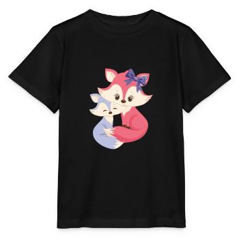 Enfants renards renard frères enfant garçon fille bébé - T-shirt bio MINI CREATOR Stanley/Stella Enfant - noir - Devant - Mikhail (115cm)