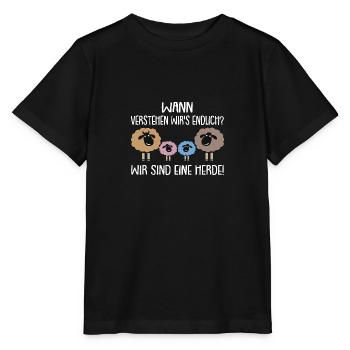 Wann verstehen wir's? Wir sind eine Herde - Stanley/Stella Kinder T-Shirt MINI CREATOR  - Schwarz - Vorne - Mikhail (115cm)