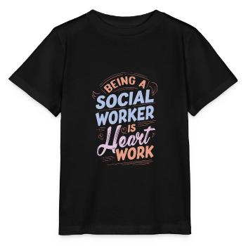 Being A Social Worker Is Heart Work Cute Social - Stanley/Stella Kinder T-Shirt MINI CREATOR  - Schwarz - Vorne - Mikhail (115cm)
