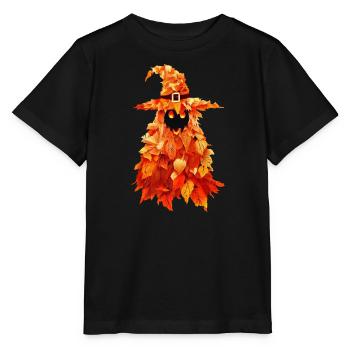Gespenstische Hexe im herbstlichen Halloween - Stanley/Stella Kinder T-Shirt MINI CREATOR  - Schwarz - Vorne - Mikhail (115cm)