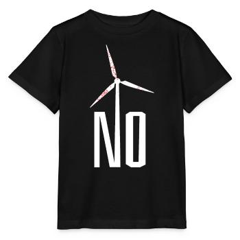 NON! Éolienne non merci - danger pour les oiseaux - T-shirt bio MINI CREATOR Stanley/Stella Enfant - noir - Devant - Mikhail (115cm)