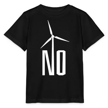 NON! Éolienne non merci - danger pour les oiseaux - T-shirt bio MINI CREATOR Stanley/Stella Enfant - noir - Devant - Mikhail (115cm)