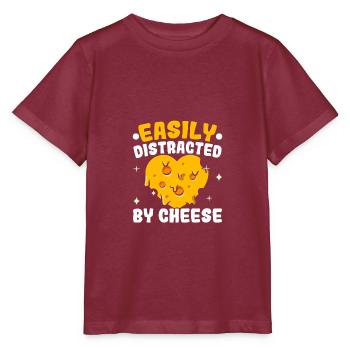Facilement distrait par les amateurs de fromage fromage - T-shirt bio MINI CREATOR Stanley/Stella Enfant - bordeaux - Devant - Kain (125cm)