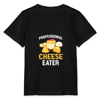 Professional Cheese Eater Cheesy Cheese Foodie - Stanley/Stella MINI CREATOR Kids’ T-Shirt - black - Front - Mikhail (115cm)