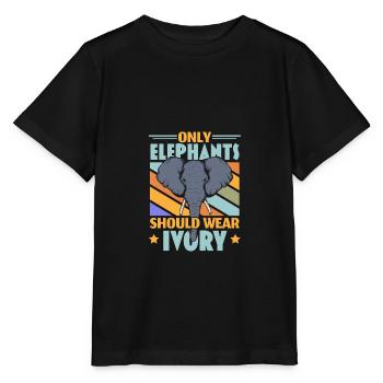 Nur Elefanten sollten Elfenbein tragen Wildlife An - Stanley/Stella Kinder T-Shirt MINI CREATOR  - Schwarz - Vorne - Mikhail (115cm)