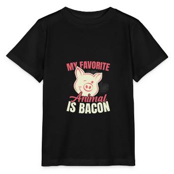 My favorite animal is bacon meat lover Spec - Stanley/Stella MINI CREATOR Kids’ T-Shirt - black - Front - Mikhail (115cm)