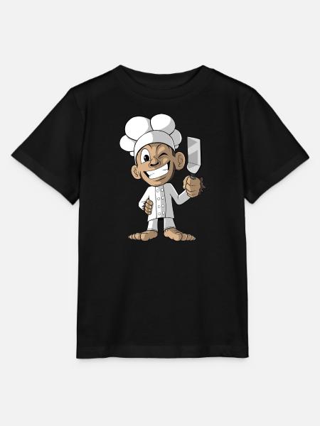 Lustiger Affe Chefkoch - Stanley/Stella Kinder T-Shirt MINI CREATOR - Schwarz