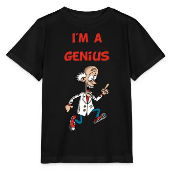 Ich bin ein Genie (Englisch) - Stanley/Stella Kinder T-Shirt MINI CREATOR  - Schwarz - Vorne - Mikhail (115cm)