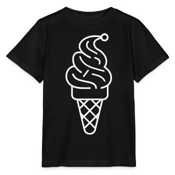 Cornet de crème glacée Dessin - T-shirt bio MINI CREATOR Stanley/Stella Enfant - noir - Devant - Mikhail (115cm)
