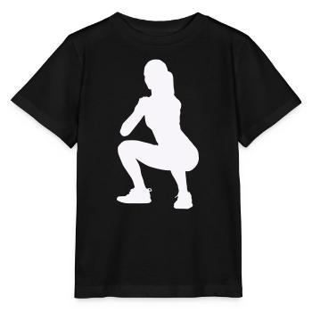 Frau Silhouette Squat - Stanley/Stella Kinder T-Shirt MINI CREATOR  - Schwarz - Vorne - Mikhail (115cm)
