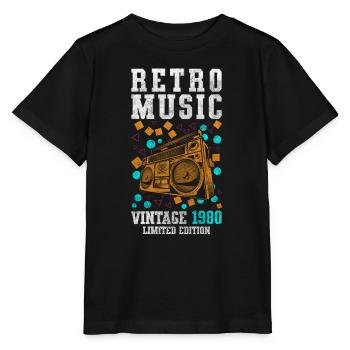 Retro Cassette Radio 80s Party - Stanley/Stella MINI CREATOR Kids’ T-Shirt - black - Front - Mikhail (115cm)