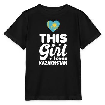 Drapeau du Kazakhstan Drapeau du Kazakhstan - T-shirt bio MINI CREATOR Stanley/Stella Enfant - noir - Devant - Mikhail (115cm)
