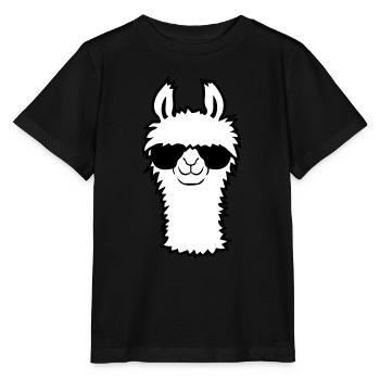 Lama moelleux cool - T-shirt bio MINI CREATOR Stanley/Stella Enfant - noir - Devant - Mikhail (115cm)