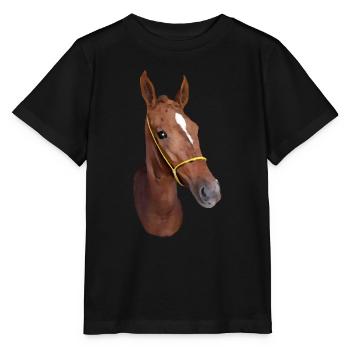 Stylized Horse Head - Stanley/Stella MINI CREATOR Kids’ T-Shirt - black - Front - Mikhail (115cm)