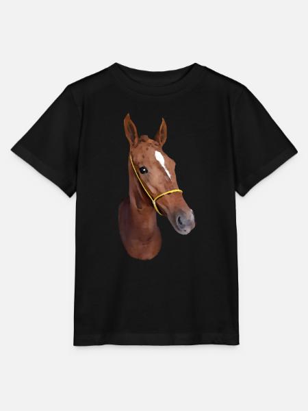 Stilisierter Pferdekopf - Stanley/Stella Kinder T-Shirt MINI CREATOR - Schwarz