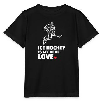 I love ice hockey - Stanley/Stella MINI CREATOR Kids’ T-Shirt - black - Front - Mikhail (115cm)